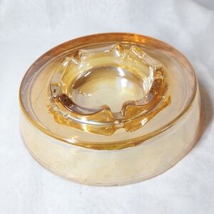Vintage Amber Depression Glass Ashtray